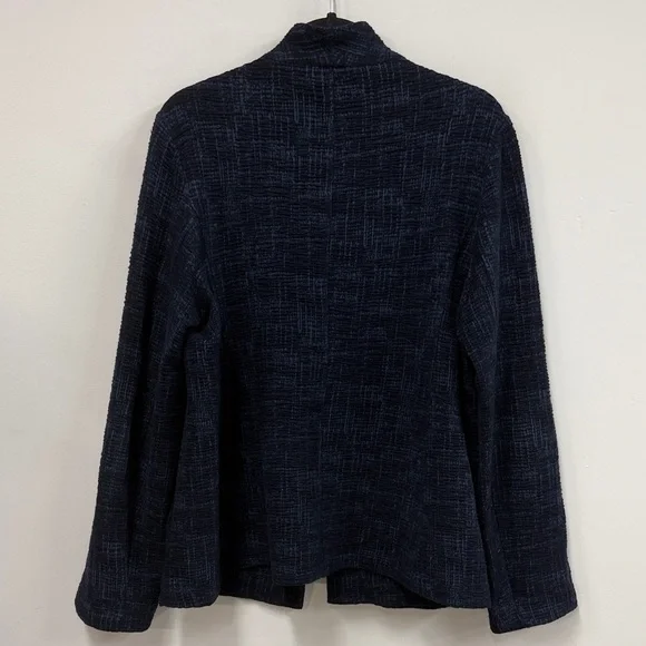 Eileen Fisher Navy Textured Blazer L - Picture 7 of 7